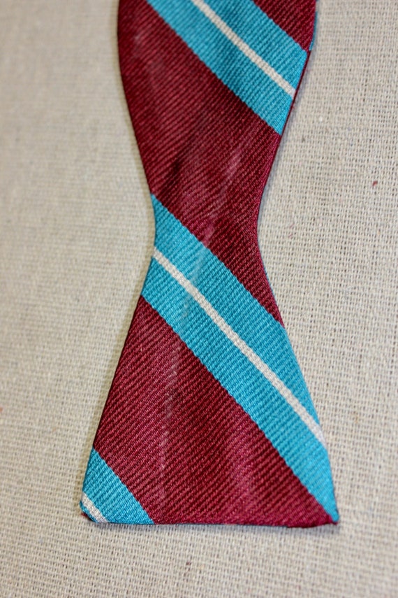 vintage 70's - 80's All Silk bow tie -unknown mak… - image 5
