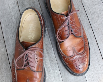 Vintage 1970's -crosby Square- Long Wing Brogues. Antique