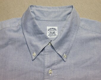 Vintage 80's 90's brooks Brothers Men's Long Sleeve, Oxford Cloth 