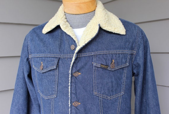 dark blue sherpa denim jacket