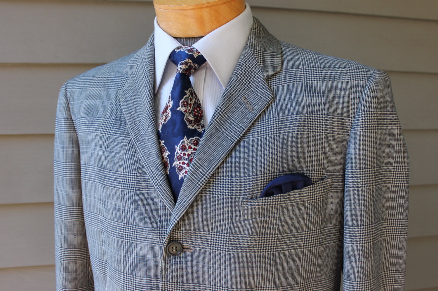 Men's Vintage Clothing DOUBLE BREASTED VTG 1930'S WIDE LAPEL DARK BLUE ...