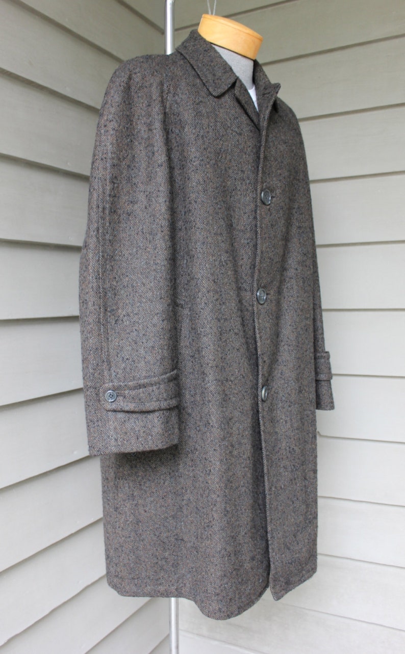 Vintage 1960's worsted-tex Men's Overcoat. Nubby - Etsy