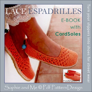 E-BOOK Lace Slippers included Tailored CORD-Soles  - Instant Download