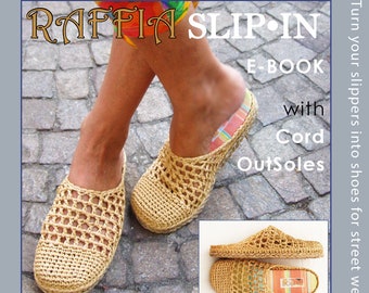 E-BOOK Raffia Slip-In Slippers Included Tailored CORD-Soles  - Instant Download