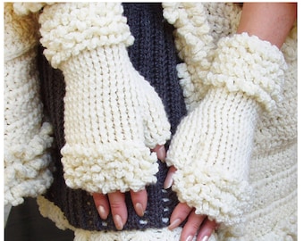 Fingerless Fur Gloves - Crochet Pattern - Instant Download Pdf