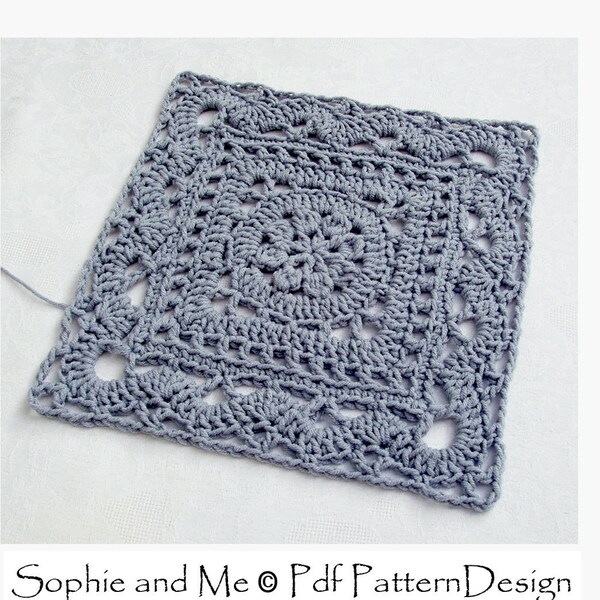 First Flower of the Year Square- Crochet Pattern - Instant Download Pdf