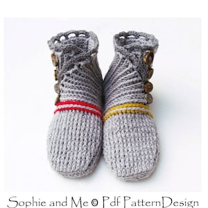 Wrap and Button Adult Booties - Crochet Pattern - Instant Download