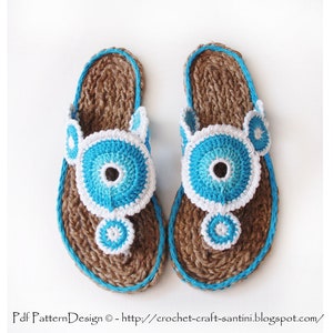 Yo-Yo Sandals E-Book Crochet Pattern and Cord Soles Instant Download image 1