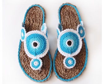 Yo-Yo Sandals - E-Book- Crochet Pattern and Cord Soles- Instant Download