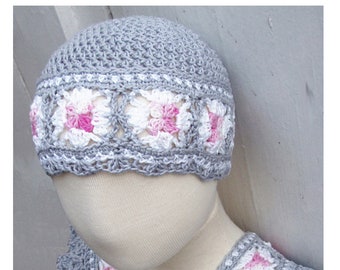 Granny Square Beanie-Hat - Crochet Pattern - Instant Download