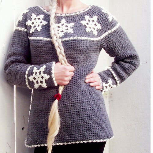 Nordic Snowflake Sweater Crochet 