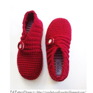 Red Rib Wrap Slippers - Basic Crochet Pattern - Instant Download Pdf