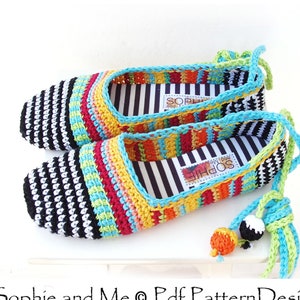 Happy Scrap Adult Slippers - Crochet Pattern Pdf - Instant Download