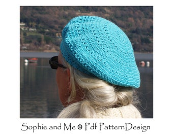 Beret Crochet Hat - Pattern - Instant Download Pdf
