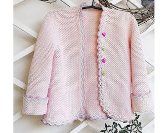 Cárdigan de domingo de Sophie - 3-6 años - Patrón de crochet DIY - Descarga instantánea en PDF.