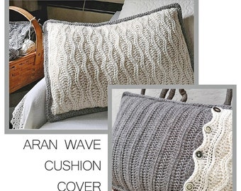 Aran Wave Kussenhoes - Haakpatroon DIY - Instant Download Pdf