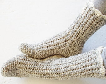 Ribbed Basic Crochet Socks- Crochet Pattern - Instant Download Pdf