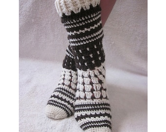 Norwegian Socks  Crochet Pattern - Instant Download Pdf