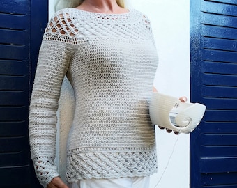Crochet Portofino Sweater  - Instant Download Pdf Pattern