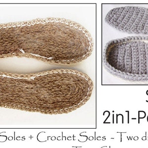 SUELAS para pantuflas DIY - Tutorial/Patrón para suelas de cordón y suelas de crochet - Descarga instantánea en PDF