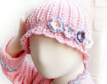 Sophie's Sunday Hat - for girls, DIY Crochet Pattern - Instant Download Pdf.