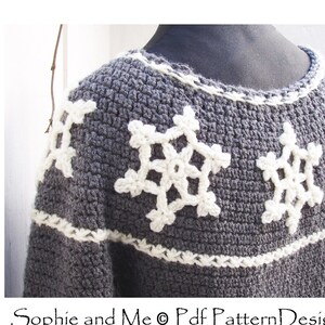 Nordic Snowflake Sweater Crochet Pattern Instant Download Pdf image 10