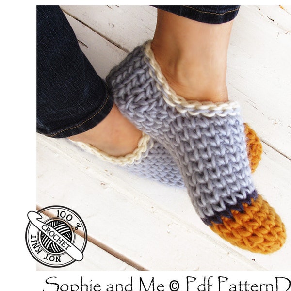 Chunky Tube Slipper-Socks - Crochet Pattern - Instant Download Pdf