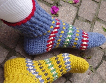 MisMatched Retro Socks Crochet Pattern - Instant Download Pdf