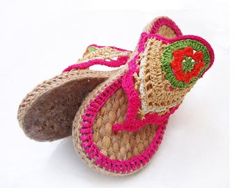 Flower Power Hippie Sandals - Crochet Pattern - Instant Download Pdf