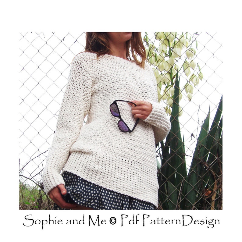 Basket Weave Sweater Crochet Pattern Instant Download Pdf image 2