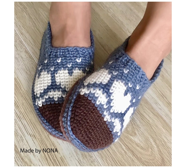 Snow Heart Slippers CROCHET PATTERN Instant Download PDF image 10