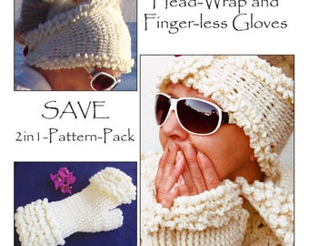 E-BOOK Winter White Head-Wrap and Winter White Fur-Gloves Crochet patterns Instant Download Pdfs