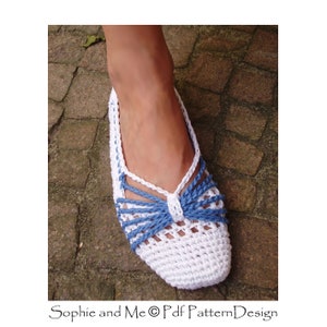 Blue Bow Slippers Crochet Pattern Instant Download Pdf image 2