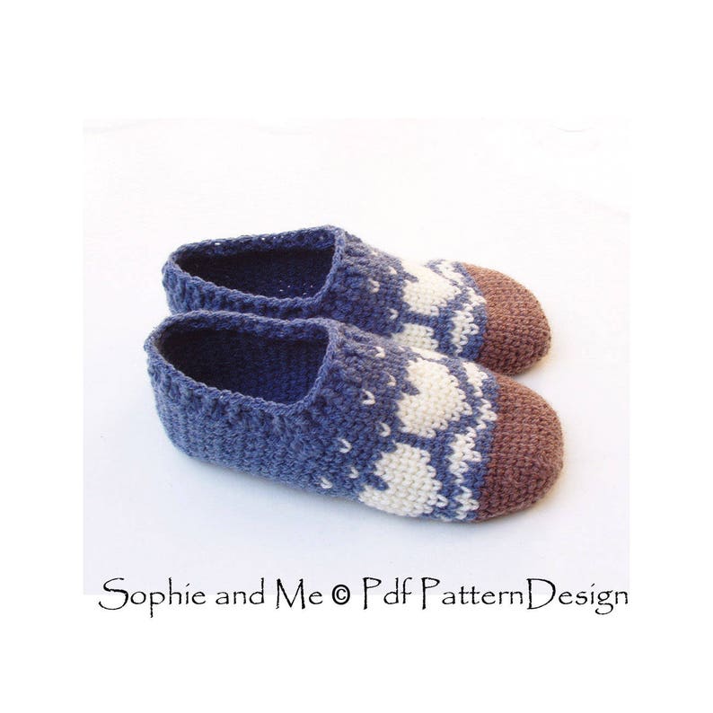 Snow Heart Slippers CROCHET PATTERN Instant Download PDF image 5