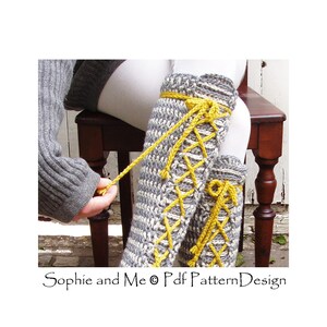 Knee-High Laced Socks Crochet Pattern Instant Download image 3