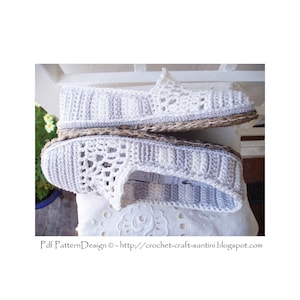 E-BOOK for Lace and Stripe Slippers included Tailored CORD-Soles  - Instant Download