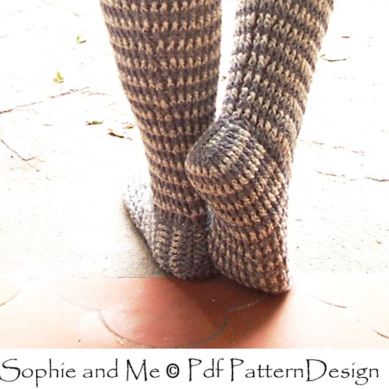 Knee-High Laced Socks Crochet Pattern Instant Download image 4