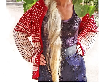 Crochet Cardigan Fair Isle style DIY - Crochet Pattern - Instant Download Pdf