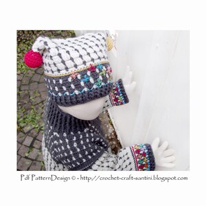 Fair Isle Hat with Crochet Balls and embellishing embroidery Crochet Pattern Instant Download Pdf image 2