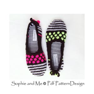 Gems and Stripes Slippers Crochet Pattern Instant Download Pdf image 6