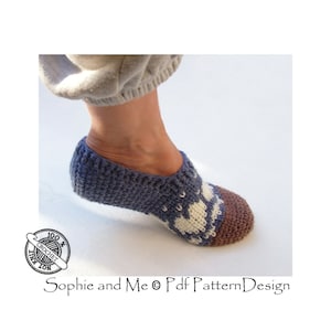 Snow Heart Slippers CROCHET PATTERN Instant Download PDF image 6