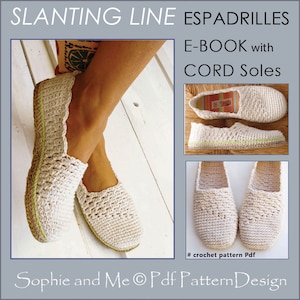 E-Book for Slanting Line Slippers included CORD-Soles  - Pdf Instant Download