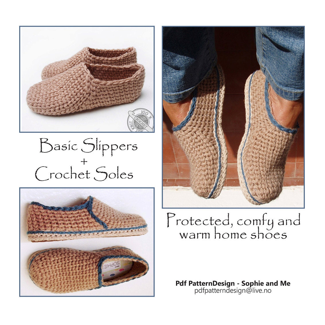 E Book For Crochet Knit Casual Slippers Included Etsy