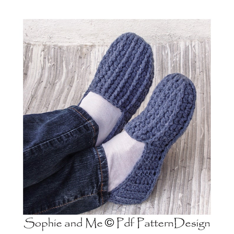 HIS Loafer Slippers Basic Slipper Crochet Pattern Instant Download image 6