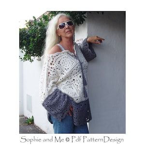 Ravenna Poncho-Sweater Crochet Pattern Instant Download Pdf image 9