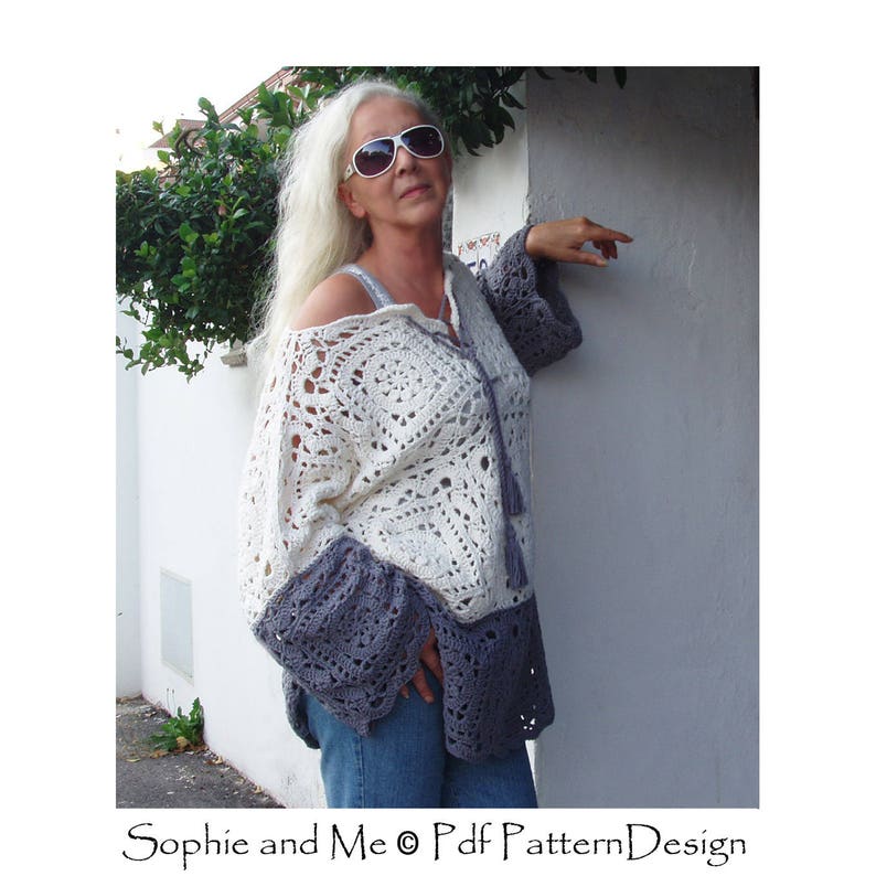 Ravenna Poncho-Sweater Crochet Pattern Instant Download Pdf image 9