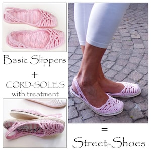 E-BOOK for Lacey Sling-Back- crochet Slippers with CORD-Soles - Instant Download Pdf