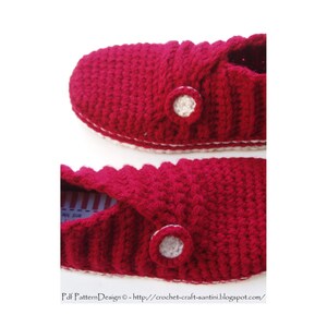 Red Rib Wrap Slippers Basic Crochet Pattern Instant Download Pdf image 3