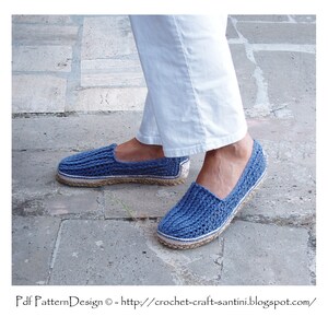 Denim ribbed Loafers CROCHET PATTERN Instant Download image 4