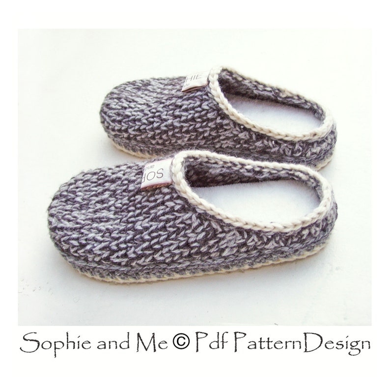 Crochet-Knit Slipper-Sabos patron au crochet DIY Téléchargement instantané Pdf image 7